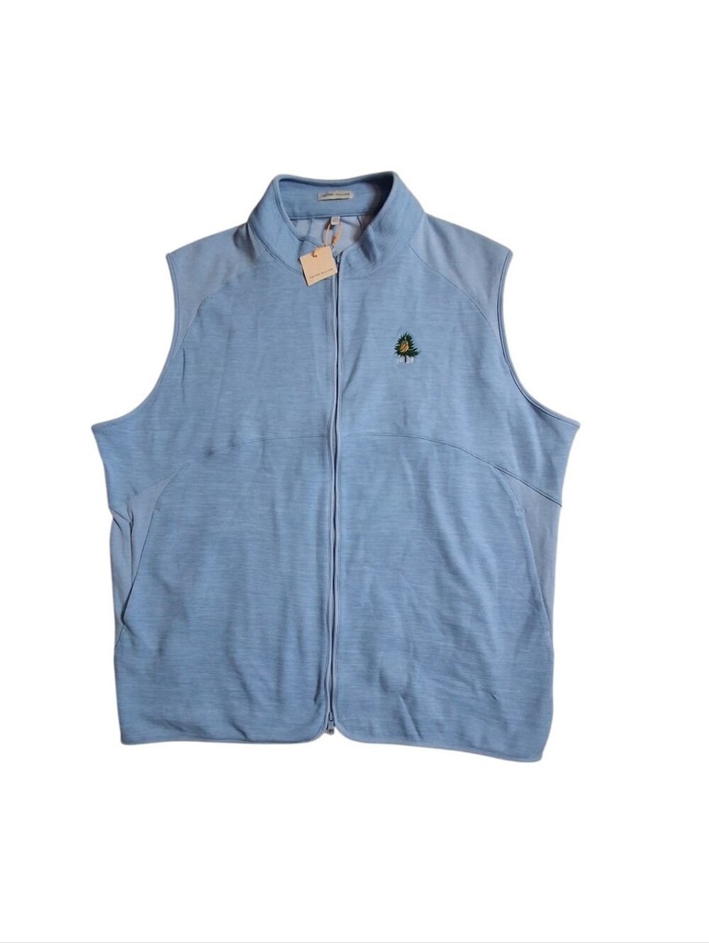 Peter Millar Vista Hybrid Vest Men's XXL Blue Full Zip Pockets Golf LOGO NWT